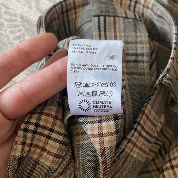 Reformation Franklin Pant in Beige Red Tartan - Picture 10 of 16